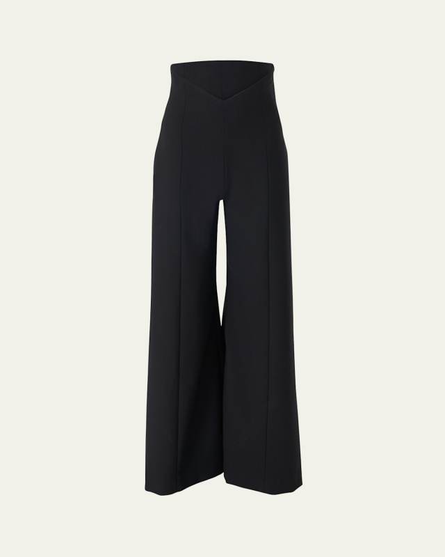 V-Waistband Wide-Leg Pants